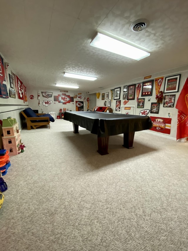 1605 S Park Ave, Aurora, MO 65605 - game room with carpet and billiards table