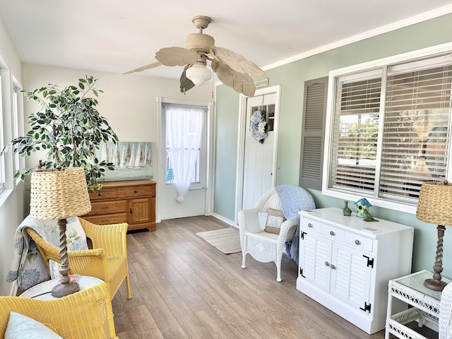 25795 Canyon Dr, Hermitage, MO 65668 - sitting room with light wood-style flooring and a ceiling fan