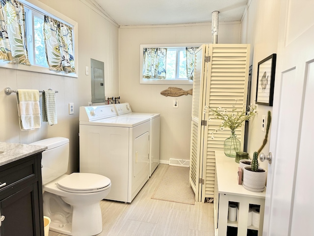 25795 Canyon Dr, Hermitage, MO 65668 - washroom with separate washer and dryer and electric panel
