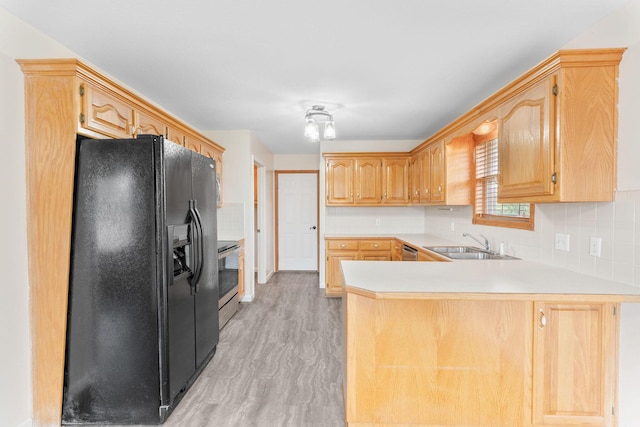 604 N Ellen St, Nixa, MO 65714 - kitchen with stainless steel appliances, a peninsula, tasteful backsplash, and light countertops