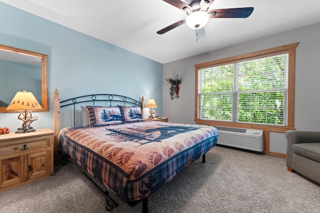 23 Olivia Ct Unit 103A, Branson West, MO 65737 - carpeted bedroom featuring a wall mounted air conditioner and a ceiling fan