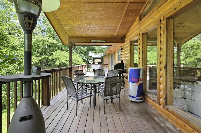 22562 Air Park Dr, Golden, MO 65658 - wooden terrace with outdoor dining space