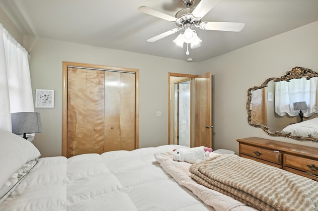 22562 Air Park Dr, Golden, MO 65658 - bedroom with a closet and a ceiling fan