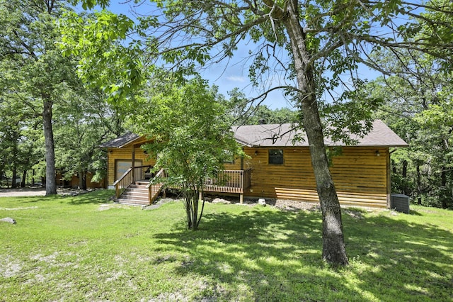 22562 Air Park Dr, Golden, MO 65658 - rear view of house with a yard and a deck