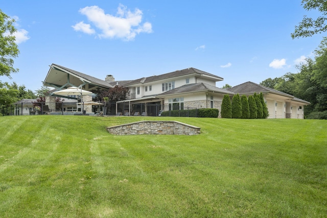 318 S Farm Rd Unit 193, Springfield, MO 65809 - back of property with stone siding and a yard