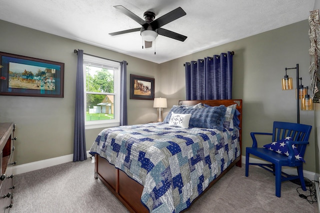 1841 E Dale St, Springfield, MO 65803 - bedroom featuring carpet flooring, a ceiling fan, and a textured ceiling