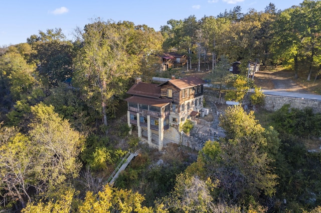 196 Lakeside Way, Forsyth, MO 65653 - aerial view of property and surrounding area with a forest