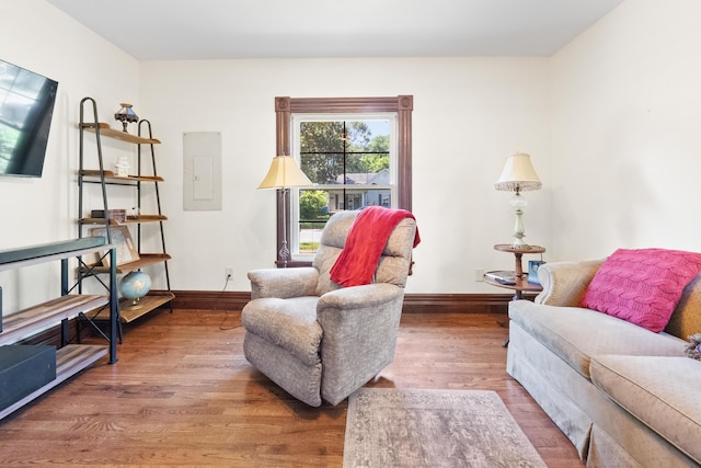 933 W Pershing St, Springfield, MO 65806 - living area featuring wood finished floors and electric panel