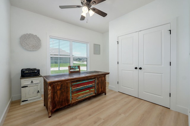 653 W Arbor Glenn Dr, Nixa, MO 65714 - office featuring light wood finished floors and a ceiling fan