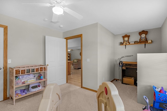 1190 E Headley St, Springfield, MO 65803 - bedroom with carpet flooring and a ceiling fan