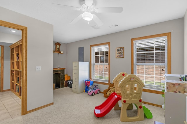 1190 E Headley St, Springfield, MO 65803 - rec room featuring electric panel and ceiling fan