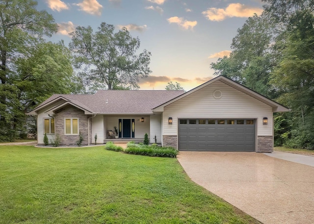 24 Oniatara Ln, Cherokee Village, AR 72529 - view of front of house with stone siding, driveway, and a garage