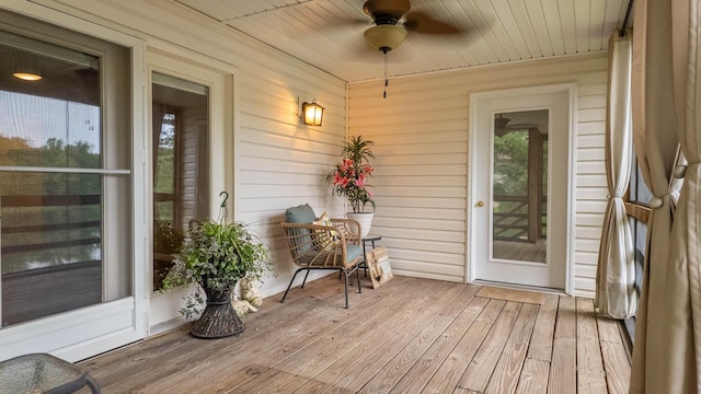 24 Oniatara Ln, Cherokee Village, AR 72529 - wooden deck with ceiling fan