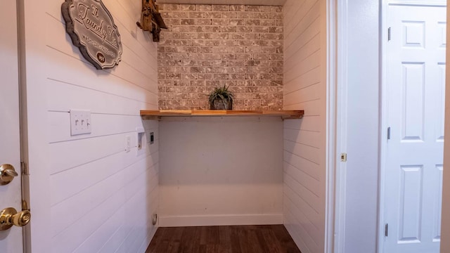24 Oniatara Ln, Cherokee Village, AR 72529 - laundry view of wood finished floors and wooden walls