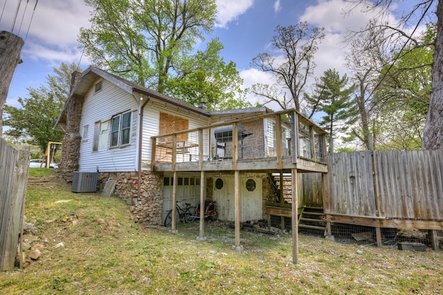 207 W Grand, Neosho, MO 64850 - back of house featuring stairs and a deck
