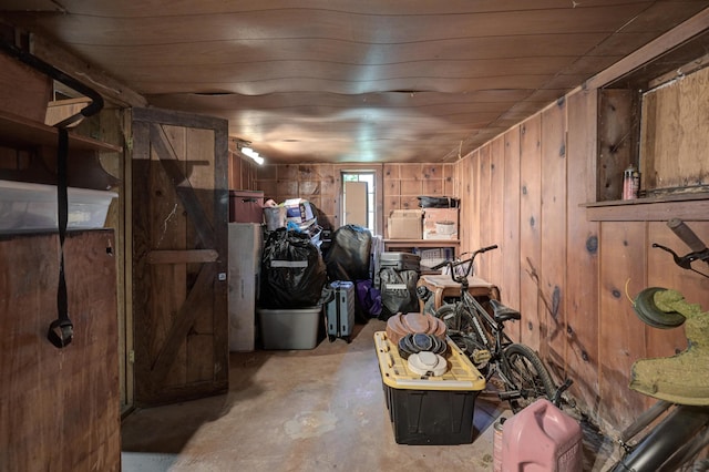 207 W Grand, Neosho, MO 64850 - below grade area featuring wooden walls and wooden ceiling