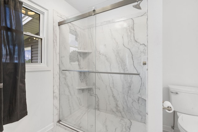 5295 E Farm Road 138, Springfield, MO 65809 - full bathroom with toilet and a marble finish shower