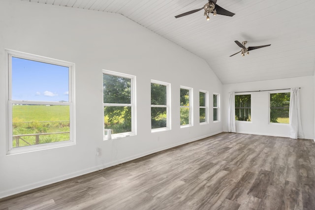 5295 E Farm Road 138, Springfield, MO 65809 - unfurnished sunroom featuring vaulted ceiling, wood finished floors, and a deck