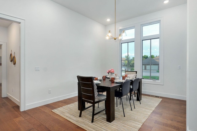 5030 E Swale Ct, Springfield, MO 65802 - dining space featuring a chandelier, wood finished floors, and recessed lighting
