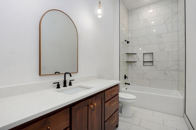5030 E Swale Ct, Springfield, MO 65802 - bathroom featuring vanity, tub / shower combination, and tile patterned flooring