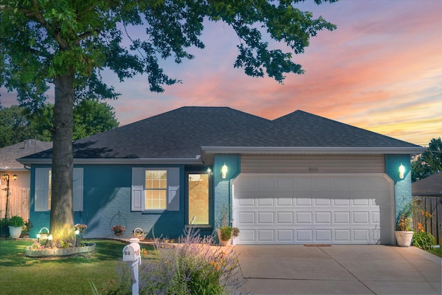 855 Birch St, Nixa, MO 65714 - single story home with an attached garage, driveway, and roof with shingles