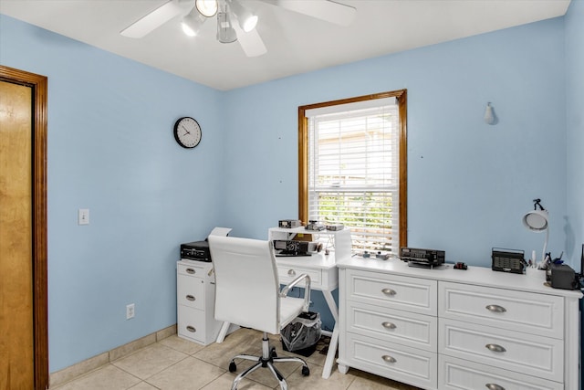 855 Birch St, Nixa, MO 65714 - office space featuring ceiling fan and light tile patterned floors