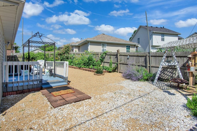 855 Birch St, Nixa, MO 65714 - fenced backyard featuring a deck