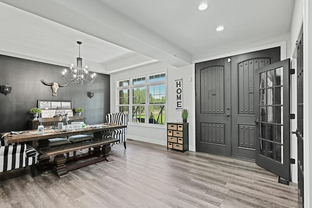 13030 County Lane 228, Oronogo, MO 64855 - entryway featuring wood finished floors, a chandelier, and recessed lighting