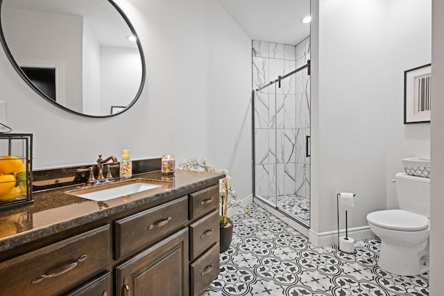 13030 County Lane 228, Oronogo, MO 64855 - full bath featuring a stall shower, vanity, recessed lighting, and tile patterned floors