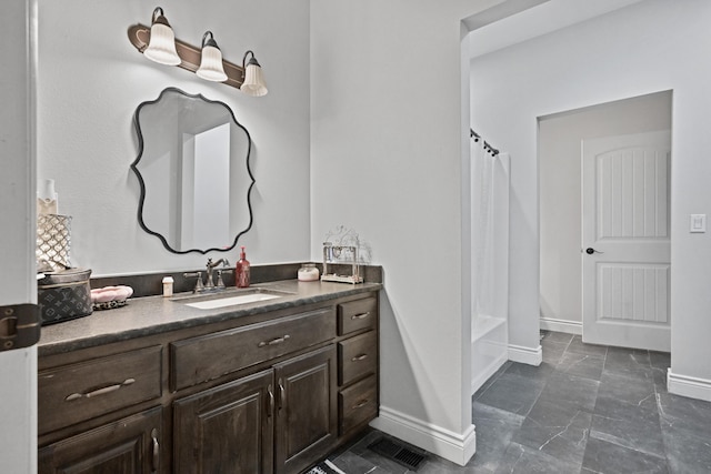 13030 County Lane 228, Oronogo, MO 64855 - full bath featuring vanity, marble look tiles, and shower / tub combo