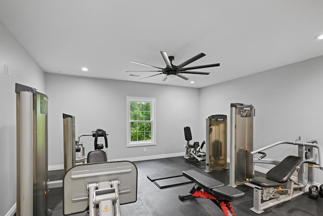 13030 County Lane 228, Oronogo, MO 64855 - exercise room with ceiling fan and recessed lighting