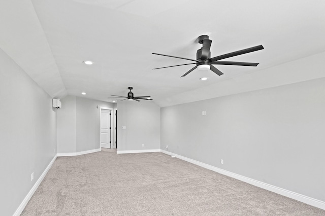 13030 County Lane 228, Oronogo, MO 64855 - spare room featuring carpet flooring, ceiling fan, recessed lighting, and vaulted ceiling