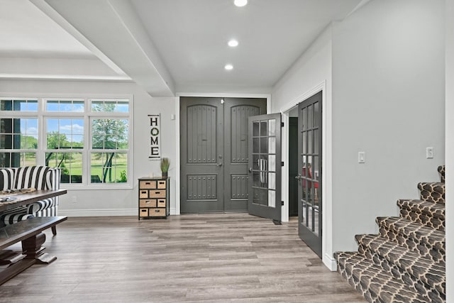 13030 County Lane 228, Oronogo, MO 64855 - foyer with recessed lighting, wood finished floors, and french doors