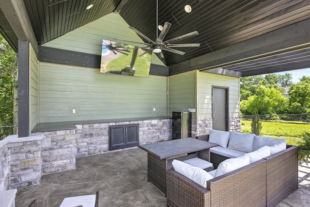 13030 County Lane 228, Oronogo, MO 64855 - view of patio / terrace with ceiling fan, outdoor lounge area, and area for grilling
