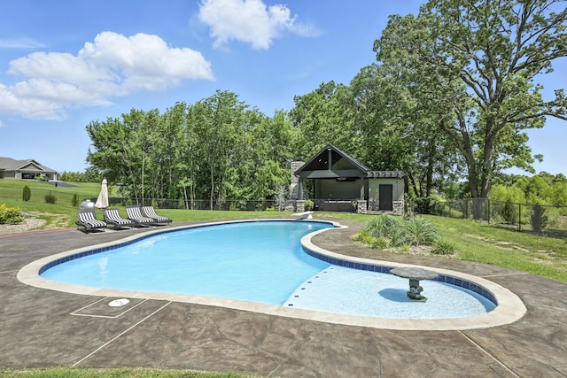 13030 County Lane 228, Oronogo, MO 64855 - view of swimming pool with a patio area, an outdoor structure, and view of scattered trees