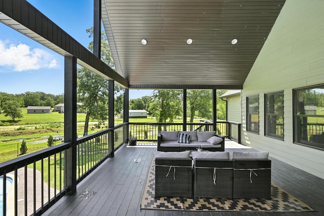 13030 County Lane 228, Oronogo, MO 64855 - deck with an outdoor living space and a lawn