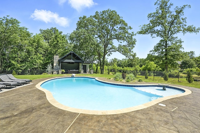 13030 County Lane 228, Oronogo, MO 64855 - view of pool with a patio, view of wooded area, and a diving board