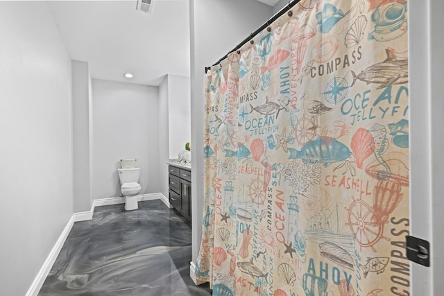 13030 County Lane 228, Oronogo, MO 64855 - full bathroom with vanity, recessed lighting, and a shower with shower curtain