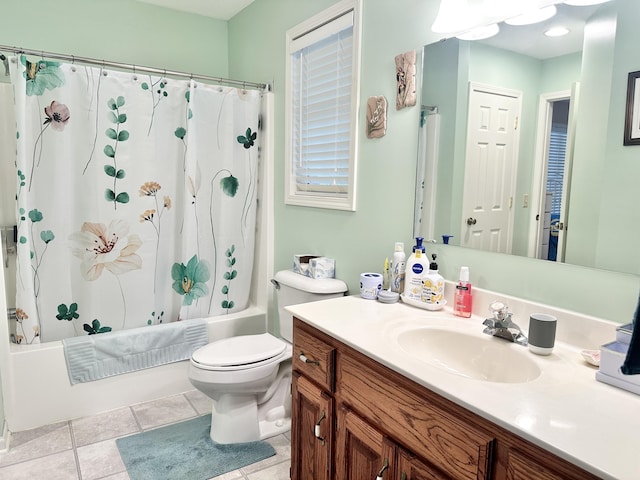 26569 County Road 225, Flemington, MO 65650 - full bathroom featuring vanity, shower / tub combo, and tile patterned floors