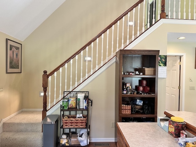26569 County Road 225, Flemington, MO 65650 - stairs with high vaulted ceiling