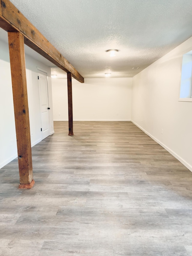 105 Horseshoe Dr, Nixa, MO 65714 - finished basement featuring a textured ceiling and wood finished floors