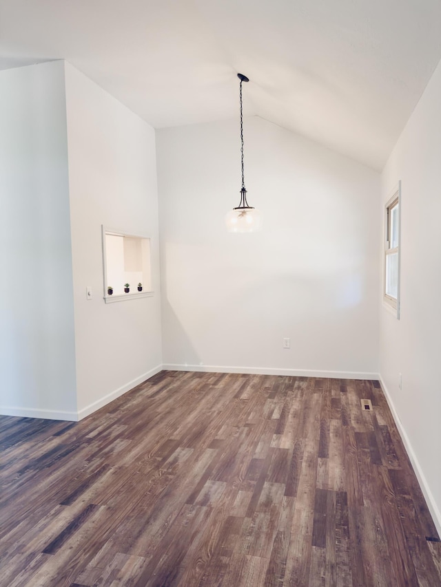 105 Horseshoe Dr, Nixa, MO 65714 - unfurnished room featuring lofted ceiling and dark wood-style flooring