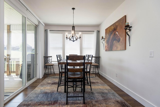 1604 N Bristol Ave, Springfield, MO 65802 - dining room featuring a chandelier, healthy amount of natural light, and dark wood-type flooring
