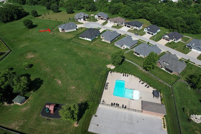 1604 N Bristol Ave, Springfield, MO 65802 - aerial view of property and surrounding area featuring a pool area