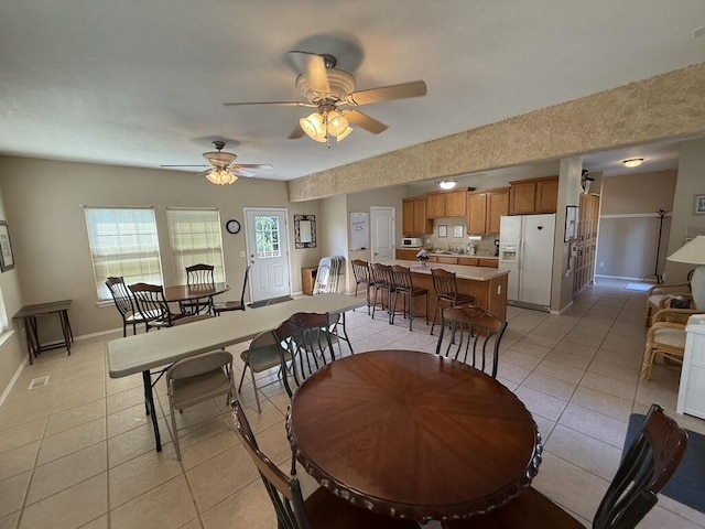 1352 N Sandy Creek Cir Unit 3, Nixa, MO 65714 - dining space with light tile patterned flooring and a ceiling fan