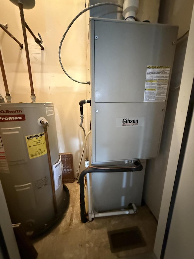 1352 N Sandy Creek Cir Unit 3, Nixa, MO 65714 - utility room with electric water heater and heating unit