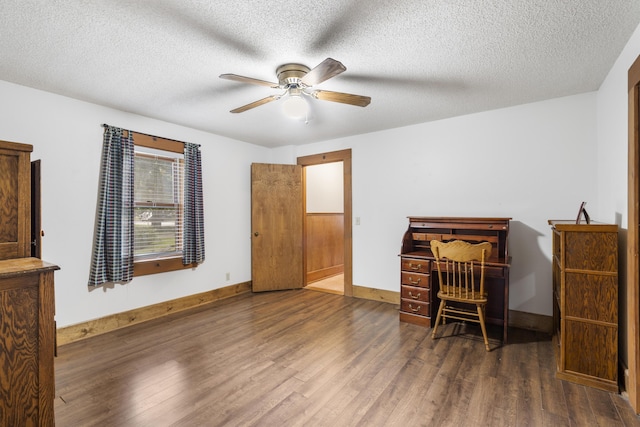 400 E Walker St, Ash Grove, MO 65604 - office with wood finished floors, ceiling fan, and a textured ceiling
