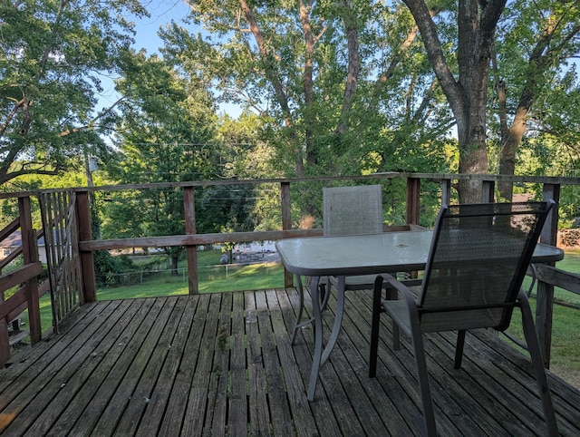 1202 S 11th St, Ozark, MO 65721 - wooden terrace with outdoor dining space