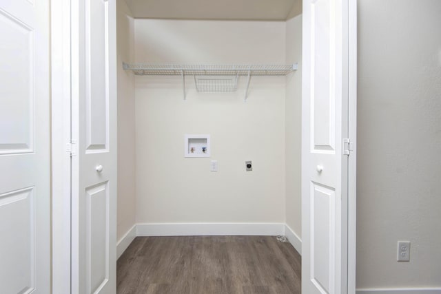 1830 N Hillcrest Ave, Springfield, MO 65802 - washroom featuring hookup for an electric dryer, hookup for a washing machine, and dark wood-style floors