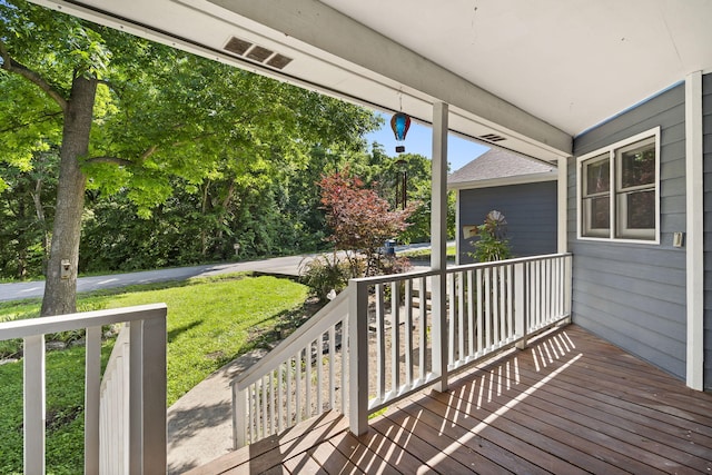 167 Eagle Valley Ct, Hollister, MO 65672 - wooden porch with a yard